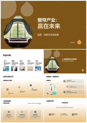 窗帘产业总监述职生产质量市场策略未来规划PPT模板