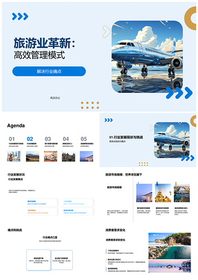 旅游业数字化高效管理破行业痛点PPT模板