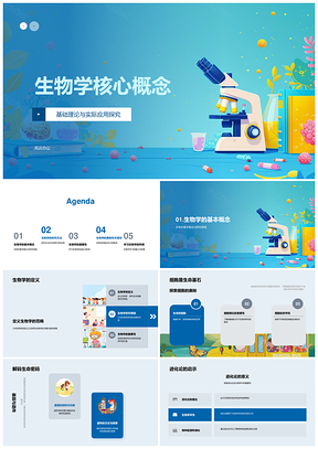 生物学基础应用细胞基因遗传进化研究方法PPT模板