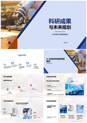 科研团队创新科技显微镜项目发展策略PPT模板