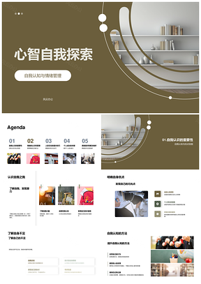 心智自我认知情绪管理人际沟通之书PPT模板