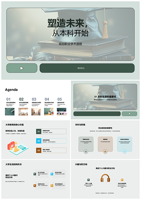本科启程塑造未来职学规划育才发展PPT模板