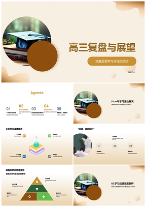 高三学业复盘反思与毕业展望PPT模板