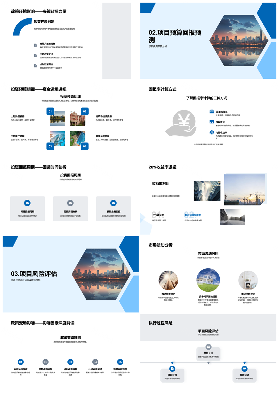 房地产项目投资策略市场风险预算收益分析PPT模板
