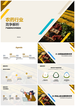 农药批发市场竞争产品组合价格策略份额分析PPT模板