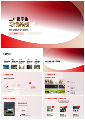 家校环境共促二年级习惯心理发展PPT模板