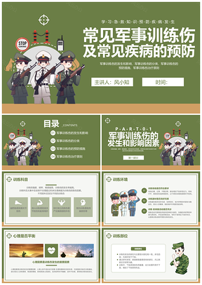绿色军营急救知识军事训练医护培训课件