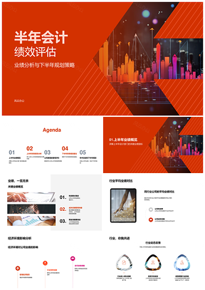半年会计绩效KPI分析及下半年策略会议PPT模板
