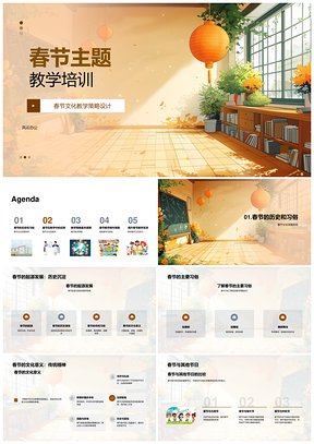 春节文化习俗互动教学课程设计策略目标PPT模板