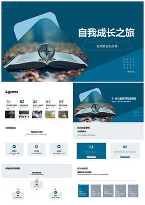 优学自知成长书途探索发展PPT模板