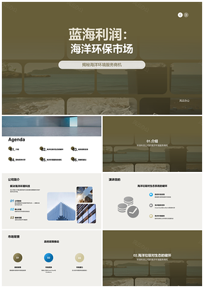 海洋环保科技服务蓝海商机分析PPT模板