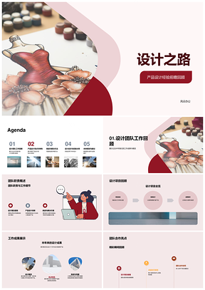 产品设计创新之路挑战经验未来时尚素描本PPT模板