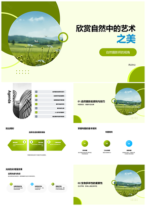 自然摄影师生物爱好者光影色彩构护生物多样PPT模板