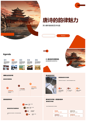 唐诗李杜王之涣韵律意境艺术内涵PPT模板