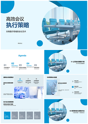 2025高效会议策略制度目标材料议程沟通专业PPT模板