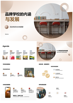 品牌学校历史传承与教育发展展望PPT模板
