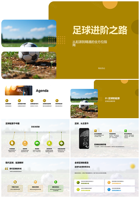 足球起源规则技巧发展现代传球射门演进PPT模板