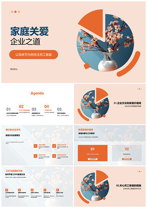 母亲节企业家庭友好文化员工关怀福利PPT模板