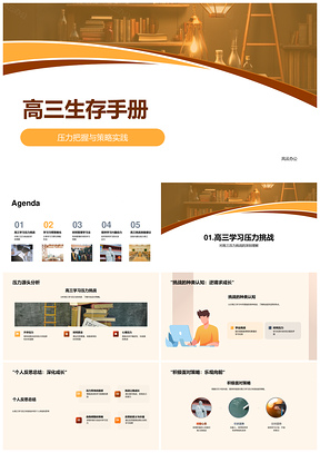 高三生存手册压力策略与习惯管理PPT模板