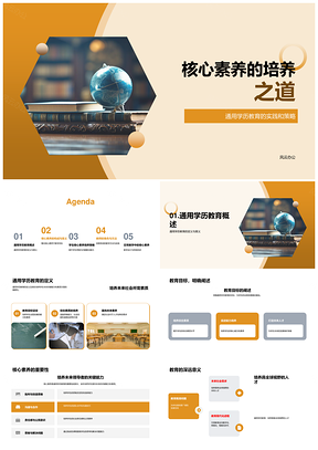 核心素养德能挑战课程教育目标PPT模板