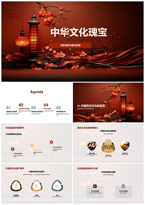 中华文化瑰宝历史演变与现代影响PPT模板