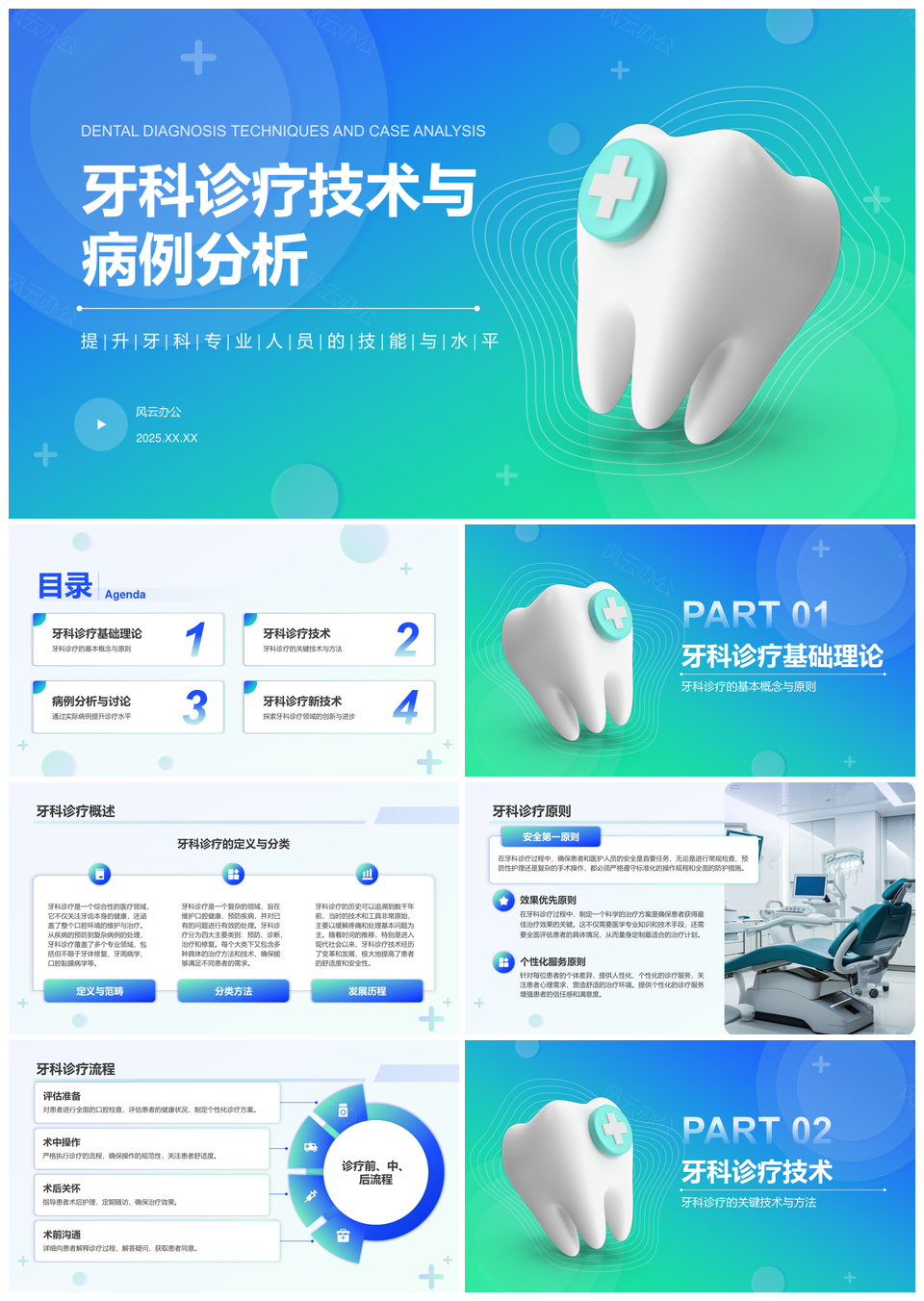 2025牙科诊疗技术病例分析临床技能培训PPT模板