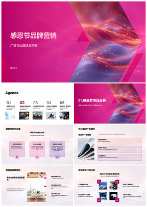 感恩节品牌广告潜力与电视台效应形象展示PPT模板