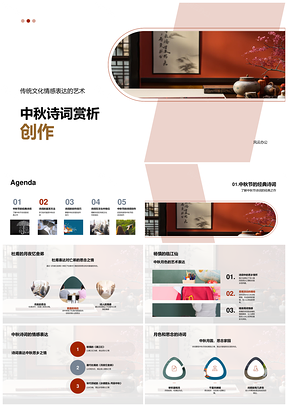 高中生中秋诗词赏析创作指导课PPT模板