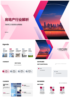 房地产行业新员工开发投资营销租赁市场形势解析PPT模板