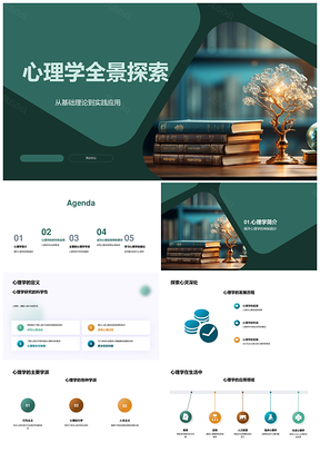 心理学发展历程主要学派与应用领域PPT模板
