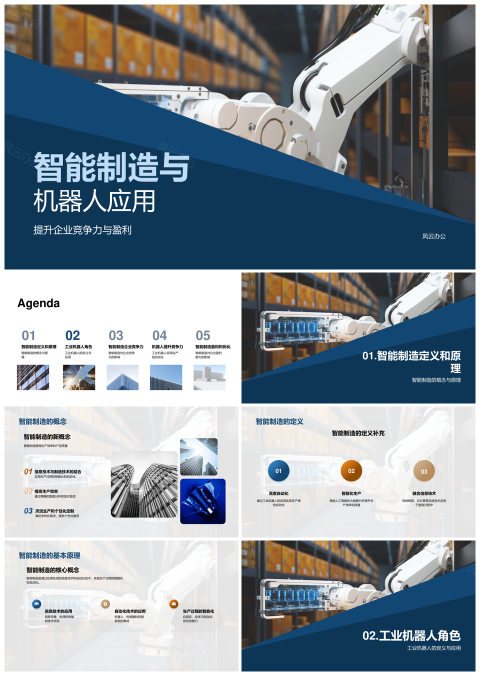 智能制造工业机器人应用与企业效益PPT模板