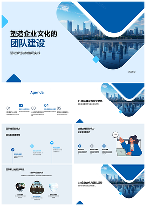 企业文化团队建设活动策划价值观实践案例PPT模板