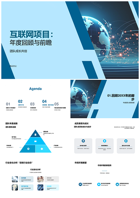2025互联网项目年度团队行业市场回顾展望创新案例PPT模板