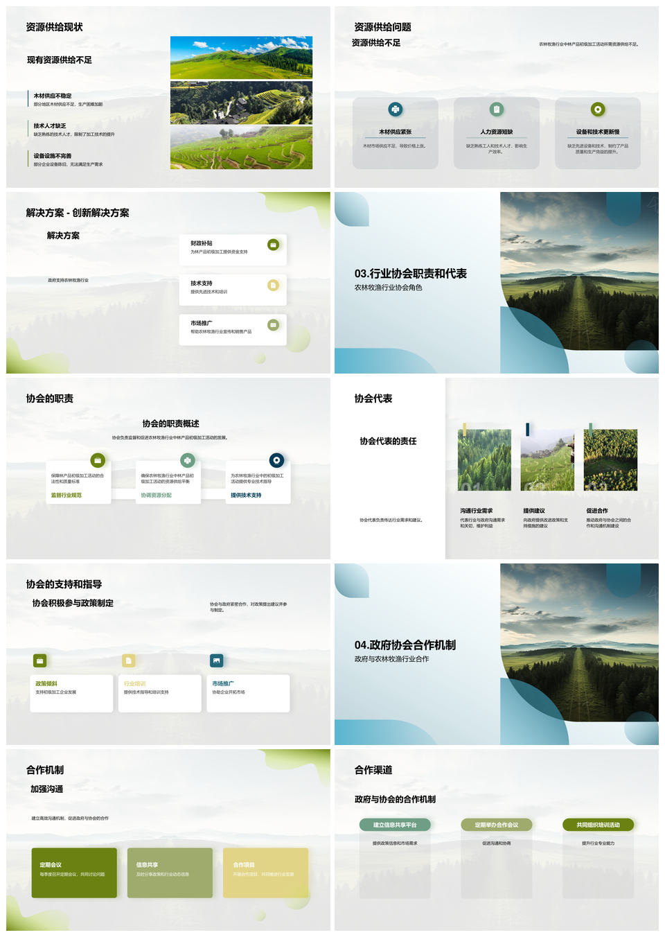 林业振兴政策合作助推农林牧渔初加工PPT模板