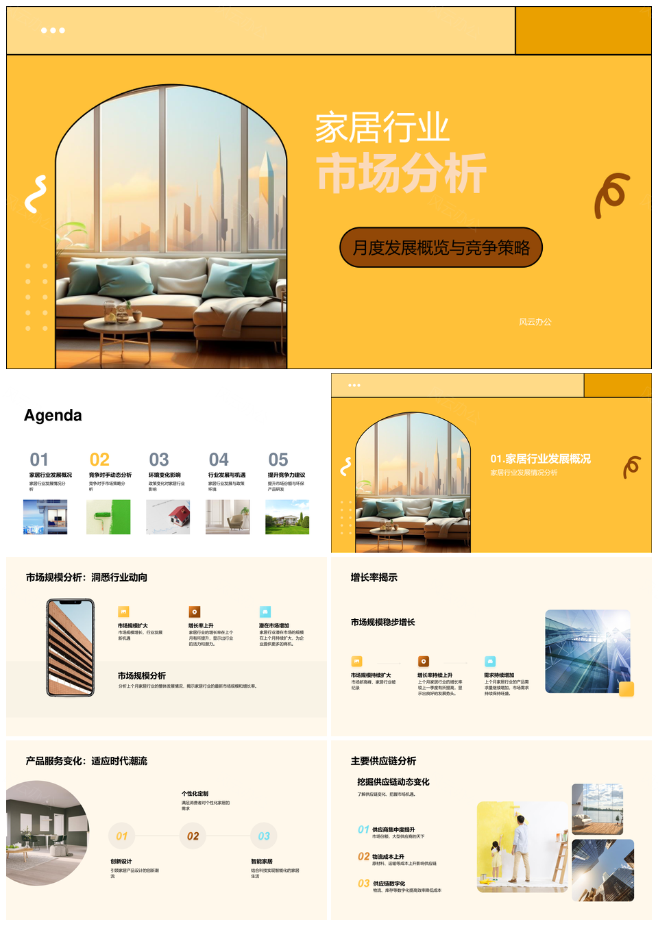 家居行业市场分析竞争策略发展概览PPT模板