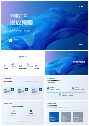 电商广告策略数据分析效果转化ROI预算用户画像PPT模板