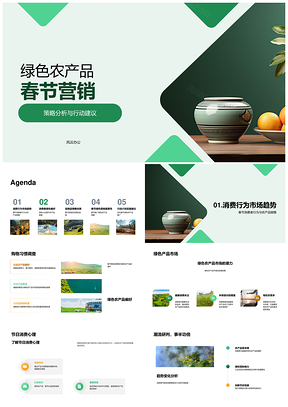 绿色农产品春节营销策略与消费趋势分析PPT模板