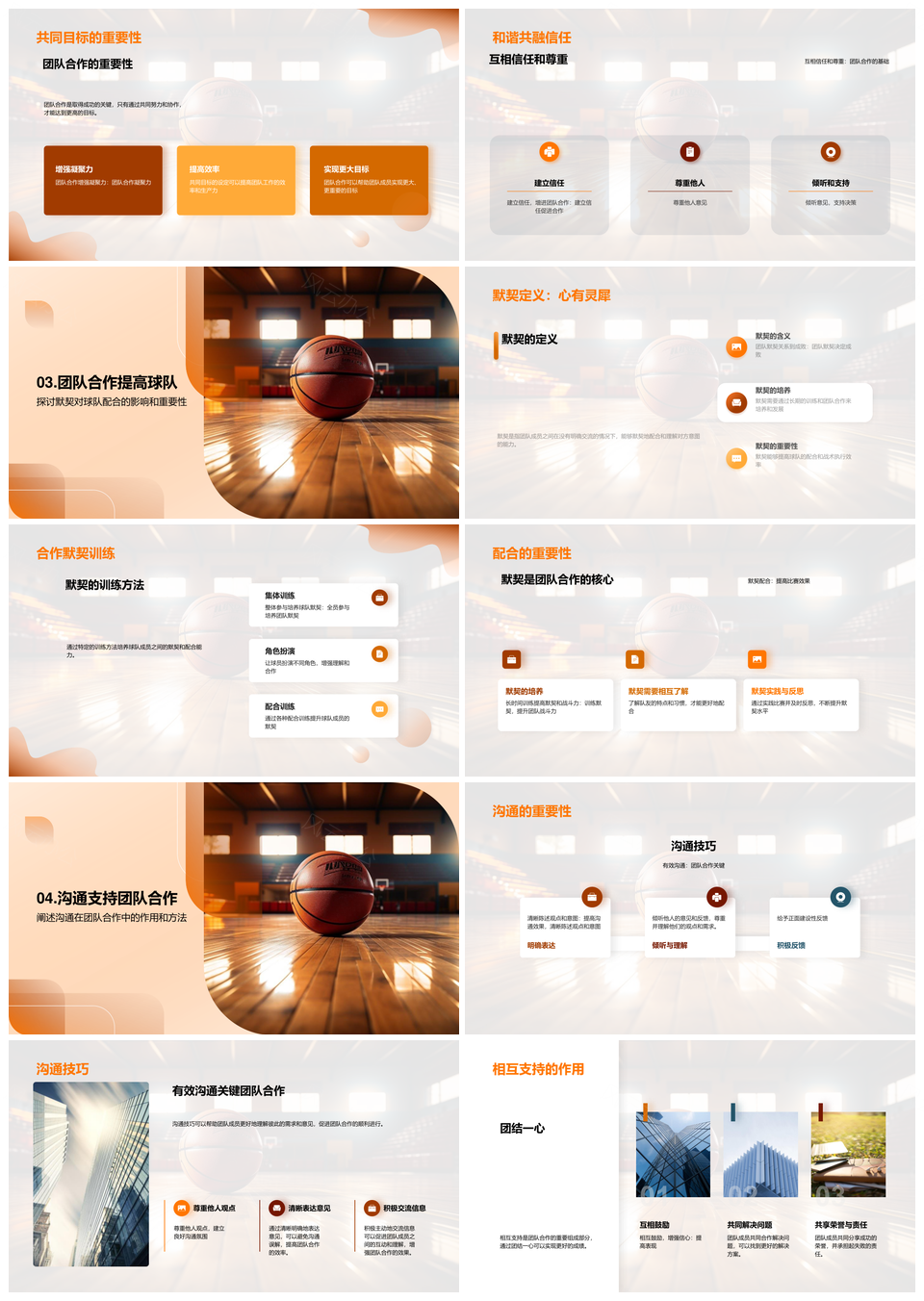 篮球团队合作攻防训练技巧PPT模板
