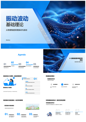 物理振动波动基础简谐阻尼强迫非简谐振动PPT模板