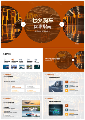 七夕购车优惠情侣车型指南PPT模板