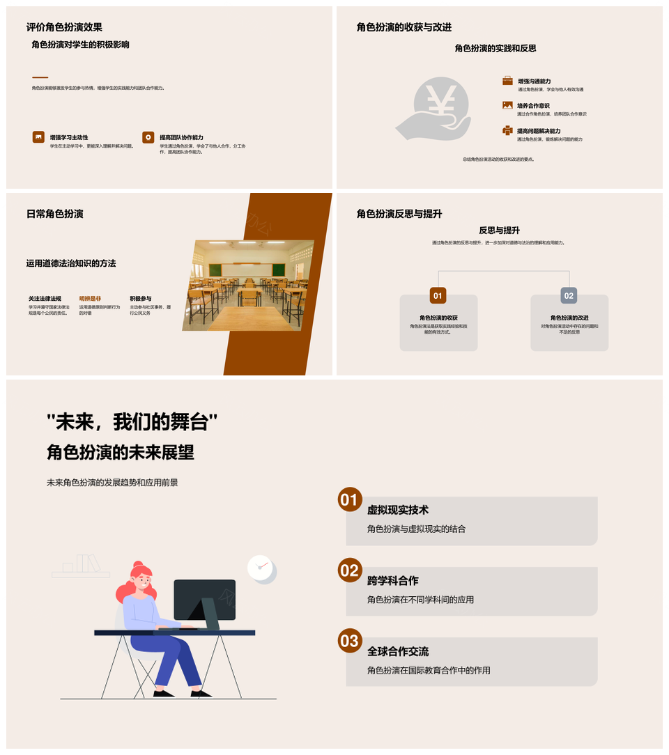 初中道德法治课堂角色扮演教学策略PPT模板