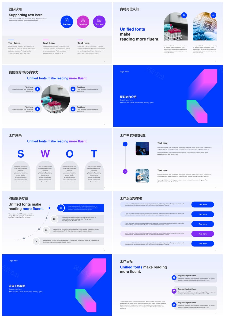 蓝色竞聘述职PPT案例