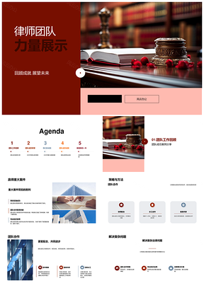 2025律师团队协作创新解疑难经典案例展法槌PPT模板
