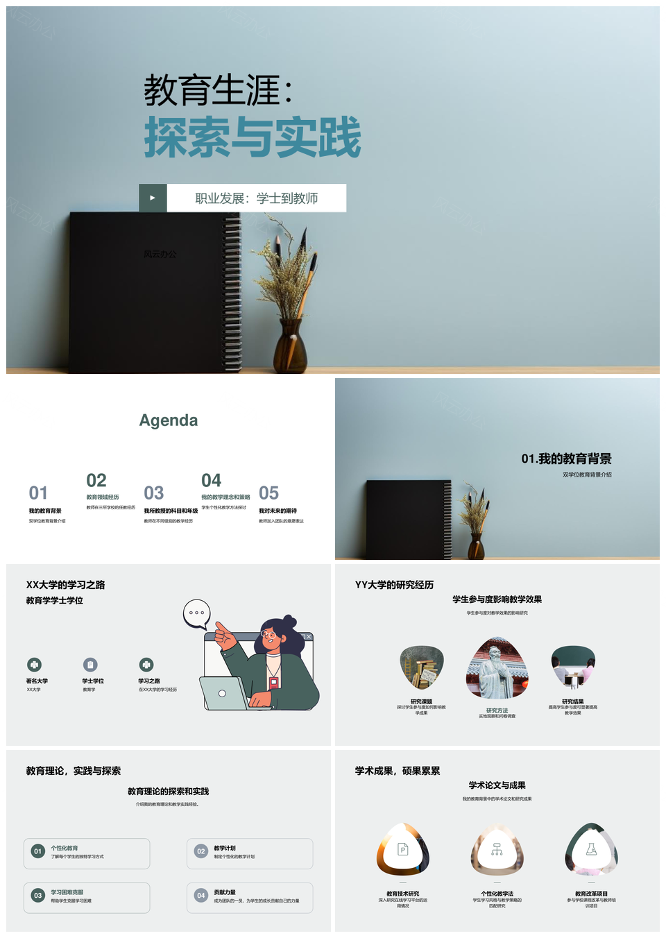 教育学位职业发展教学实践生涯探索PPT模板