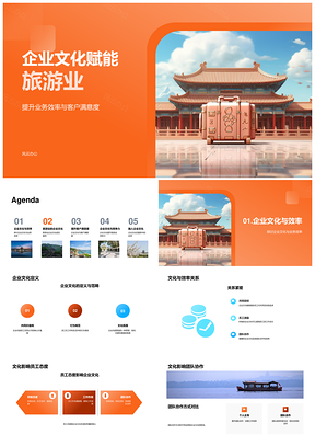 企业文化赋能古建旅游服务提质PPT模板