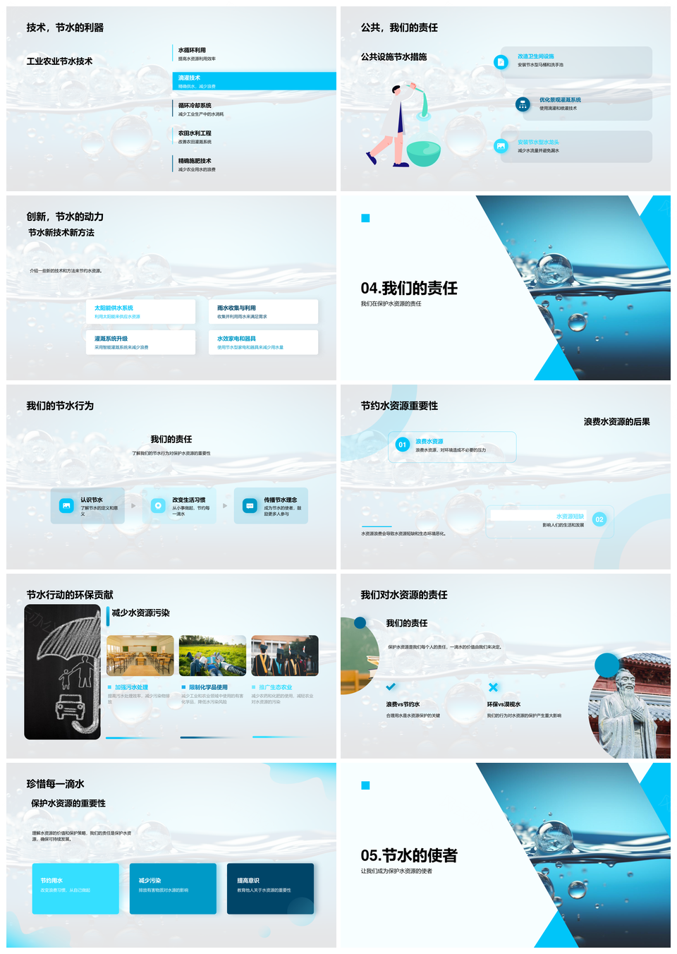全球水资源短缺污染过度开采挑战生态社会经济节水策略PPT模板