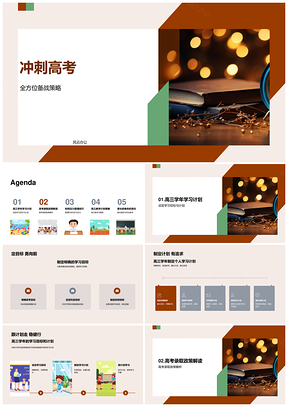 高考冲刺学习计划目标录取政策时间管理压力应对教学辅导毕业PPT模板