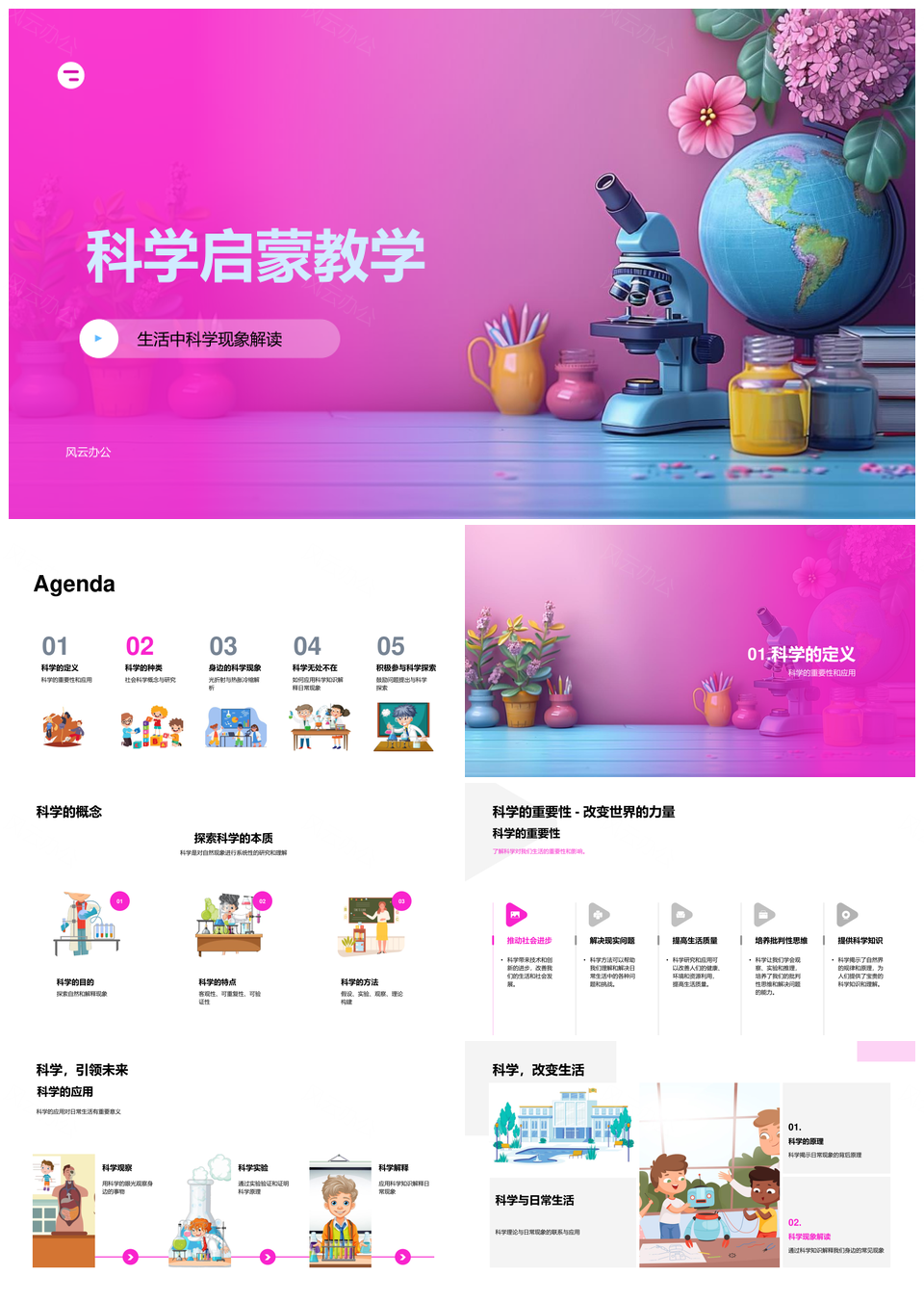 科学启蒙自然社会现象探索PPT模板