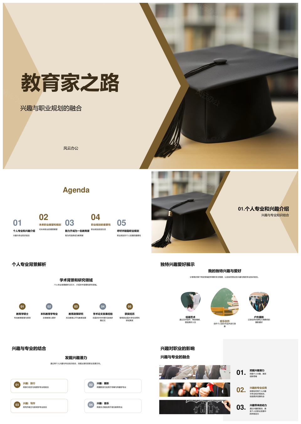 教育家职业规划专业兴趣实践之路PPT模板