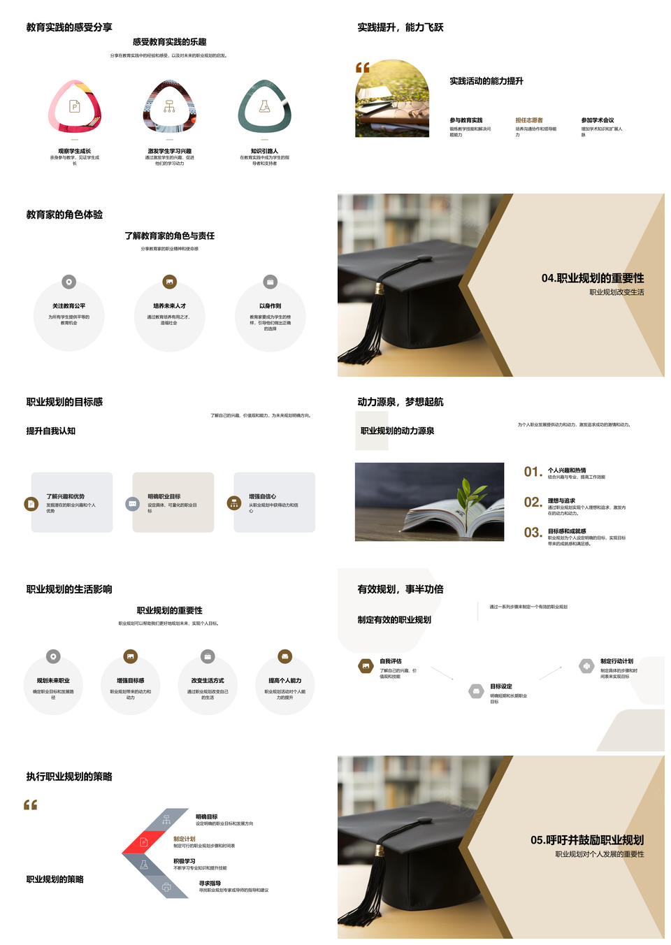 教育家职业规划专业兴趣实践之路PPT模板